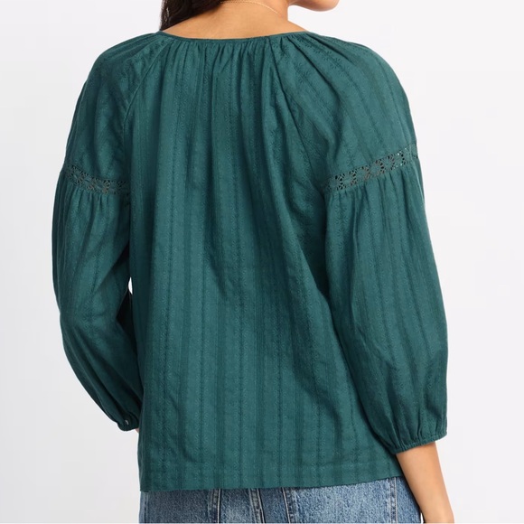 DANIEL RAINN LONG PUFF SLEEVE BLOUSE GREEN-L - Picture 2 of 3